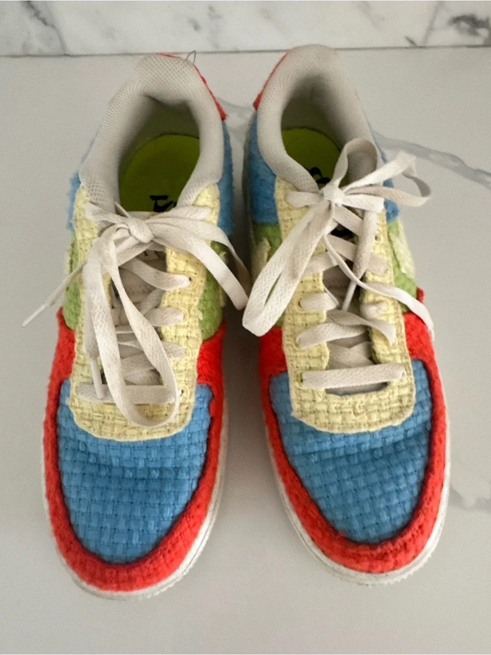 Nike Kids Multicolor Woven Low-Top Sneakers — Red, Blue, Green, Cream
